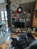 Marmortisch mit Chrom in 65462