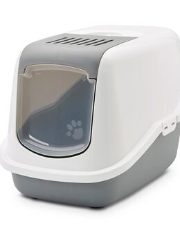 Savic Katzentoilette Nestor - hellgrau / weiß