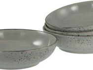 CreaTable Schale Nature Collection, Poke Bowl, Ø 22,5 cm, 4-tlg, Steinzeug, (Set, 4-tlg), Handwerklicher Look, Vintage, Höhe 6 cm