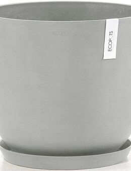 ECOPOTS Blumentopf Oslo 35 + Wassersystem Weißgrau, für innen und außen: frostsicher, bruchsicher und lichtbeständig