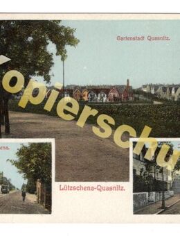 Alte Ansichtskarte „Lützschena-Quasnitz“, gelaufen 1913 - Landsberg