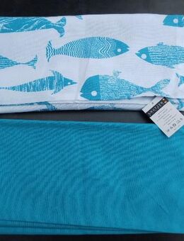 2 Geschirrtücher 100 % Baumwolle 50 x 70 cm maritim türkis neu Knutzen zusammen 5,- - Flensburg