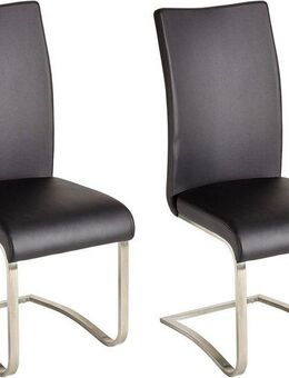 MCA furniture Freischwinger Arco (Set, 2 St), Stuhl mit Echtlederbezug, belastbar bis 130 Kg
