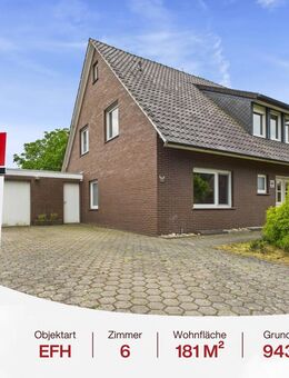 Freistehendes Haus mit Garage, Werkstatt, Vollkeller und großzügigem Grundstück in Haselünne-Lahre - Haselünne
