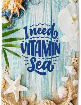 good morning Strandtuch Vitamin Sea, Velours (Packung, 1-St), Mikrofaser, 100x180, Schnelltrocknend, Sommer, Strand, Erwachsene