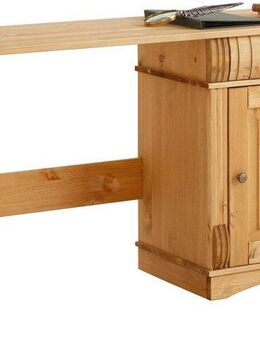 Home affaire Schreibtisch Teresa (Maße (B/T/H): 120/37/73 cm), Computertisch mit Schublade, Massivholz, Breite 120 cm