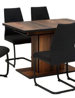HELA Essgruppe Ariana, Esstisch mit 6 Stühlen, ausziehbarer Küchentisch, (Set, 7-tlg., 1 Tisch ausziehbar / 6 Stühle), Tisch 120-160cm, 6 Stühle mit hoher Belastbarkeit