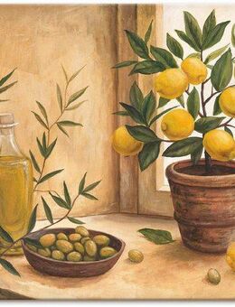 Artland Wandbild Oliven und Zitronen, Arrangements (1 St), als Alubild, Outdoorbild, Leinwandbild, Poster, Wandaufkleber