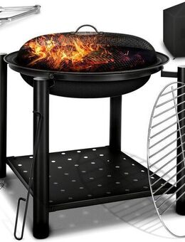 Starter Set Feuerschale mit Funkenschutz 3in1 Grill Feuerstelle BBQ Feuerkorb Garten Set253232 - Wuppertal