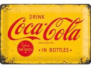 Schönes Coca Cola Blechschild Logo gelb Bar Kneipe Gaststätte - Berlin