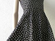 NEU * Salsa- Rockabilly * Style * Punkte * Polka Dots * Tupfen * Bodycon * Skater * Strech * Träger * Mini- Kleid "H&M * DIVIDED" Gr. 34- 36/ XS- S * schwarz * weiß * - Riedlingen