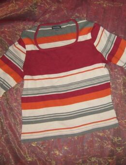 NEUw* Sexy * Dreiviertel * 3/4 Arm * Streifen * T-Shirt "Street One" Gr. 36- 38/ S, bordaux- rot- khaki- terra * - Riedlingen