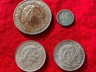 4 Silbermünzen Niederlande 2 1/2 Gulden, 2 x 1 Gulden, 10 Cents - Mannheim
