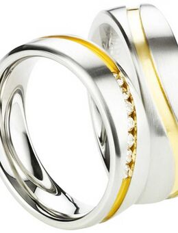 Goldfarbige Partnerringe aus Edelstahl AB2442-AB2443 - Aholming