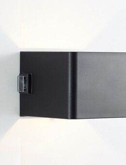 my home LED Außen-Wandleuchte Marten - Akkuleuchte inkl. Magnetplatte, Abschaltautomatik, Bewegungsmelder, Ein-/Ausschalter, Tageslichtsensor, USB-Ladefunktion, getrennt schaltbar, LED fest integriert, Warmweiß, Akku, 4 W, 300 lm, 3000 K, USB, schwarz,...