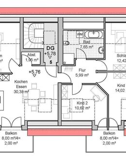 ERSTBEZUG NEUBAU 5 ZKB DG 115 m² GF ab Mai 26 in Meitingen - Meitingen