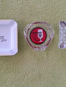 Aschenbecher aus Glas und Porzellan, mit Silberablage etc., Sammlerstücke, Vintage - Ehra-Lessien
