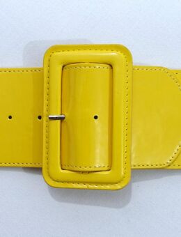 Elastischer Taillengürtel im Retro-Design, Lackleder, gelb ✮NEU✮ - Dresden