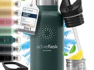 BeMaxx Trinkflasche Edelstahl ACTIVE FLASK grün Bamboo-Verschluss - Rödermark Zentrum