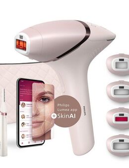 Philips IPL-Haarentferner Lumea Series 9900 BRP959/00, 450 000 Lichtimpulse, 4 Aufsätze (Achseln, Bikinizone, Körper, Gesicht), 2 SkinAI Funktionen