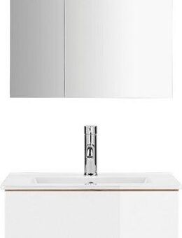 welltime Badmöbel-Set Lund Badmöbel Set Badschrank Badezimmerset, (Komplett-Set), Spiegelschrank, Waschtisch und Waschbecken Breite 60cm