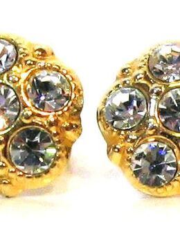 Ohrstecker - 90er Jahre - goldfarben mit Strass - Modeschmuck - Biebesheim (Rhein)