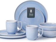 my home Geschirr-Set Fyns, mit Reaktivglasur (8-tlg), 2 Personen, Porzellan, spülmaschinenfest und mikrowellengeeignet