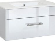 welltime Waschtisch Trento Light, 60cm, 80cm, 100cm, Keramik-Auflagebecken, 1 feste Blende und 1 Auszug
