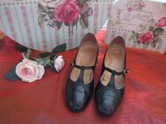 Original Granny VINTAGE * Lack- Leder * High- Heels * Mary Jane * Spangen- Steg * PUMPS * SCHUHE "Alexandria Italy" Gr. 36- 37/ 4 * schwarz * Gothic * - Riedlingen Zentrum