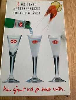 6 Original Malteserkreuz Aquavit Gläser - Hennef (Sieg)