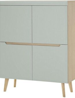 INOSIGN Highboard Torge, Kommode, Schrank, Sideboard, Anrichte, Mehrzweckschrank (1 St), abgeschrägte Füße, drei Farben, Scandi Design, 107 cm breit