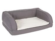 Orthopädisches Hundesofa grau - Größe S: L 75 x B 50 x H 25 cm