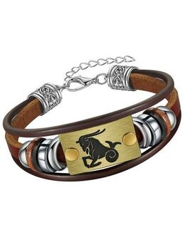 Firetti Armband Schmuck Geschenk Armschmuck Armkette Edelstein Sternzeichen, Made in Germany - mit Hämatit - mit Holzimitat