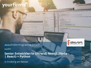 Senior Entwickler/in (m/w/d) NextJS (Node | React) + Python - Freiberg (Neckar)