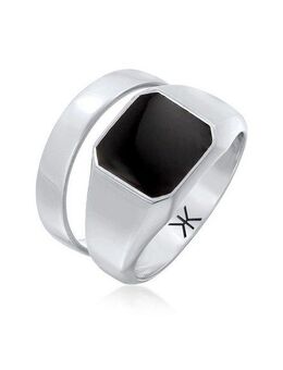 Kuzzoi Ring-Set Kuzzoi Siegelring Bandring Set 925 Silber