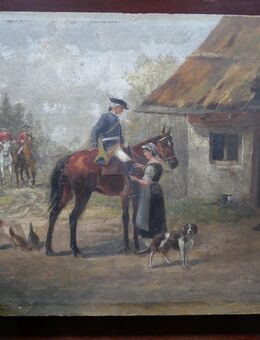 Ölgemälde von Eugen von Kramer (1842 - 1900) signiert ., Gemälde auf Holzplatte im alten Rahmen., Gemälde 33cm x 24,5cm , Rahmen 50cm x 40cm - Görlitz