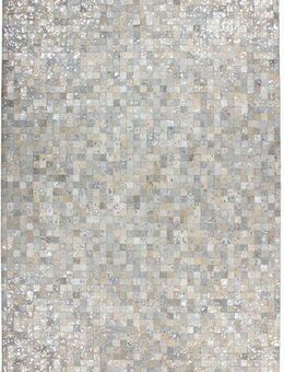 Kayoom Lederteppich Rocket 110 - Fellteppich, rechteckig, Höhe: 8 mm, Patchwork - echtes Leder, Einzel Unikate, Metallische Applikationen