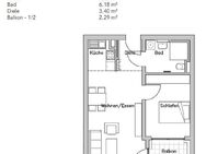 Betreutes, barrierefreies Wohnen – 2 Zimmer-Wohnung mit Balkon, 51 m² - Ladenburg