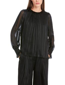 Marc Cain Langarmbluse "Dew Drop" Party Premium Damenmode Bluse mit Smok-Details