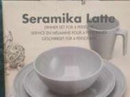 Seramika Melamine Dinner Set - Latte Flamefield - 16 Piece Premium Quality - Leipzig