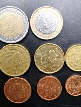 Spanien Euro-Satz komplett 1 Euro und 2 Euro König Juan Carlos I. - Essen