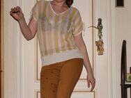 Leichtes Sommershirt mit Lochmuster, durchsichtig, transparent, Streifen, gestreift, Shirt, Top, sommerlich, luftig, Gr. S - Düsseldorf