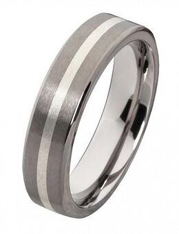Herrenring Titanring mit Silber HT065 mit gratis Gravur - Aholming