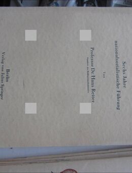 Das Reichsgesundheitamt 1933 - 1939 Prof. Dr. Hans Reiter Buch signiert / Institut " Robert Koch " - Berlin