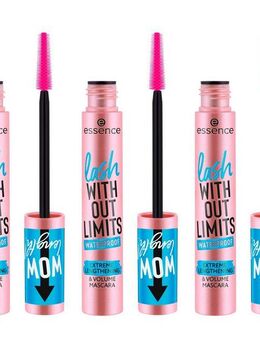 Essence Mascara lash WITHOUT LIMITS WATERPROOF EXTREME LENGTHENING & VOLUME MASCARA, 3-tlg., 3-tlg., Wasserfest, hohe Deckkraft