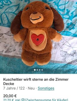 Teddybär der Sterne an die Zimmer Decke wirft - Essen