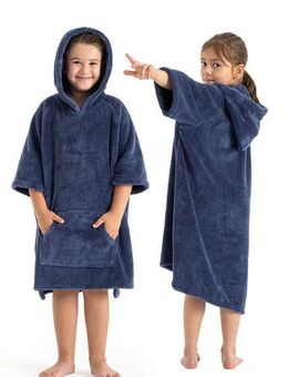 my home Badeponcho Lillou, für Kinder, ideal für Urlaub oder im Schwimmbad, Midilänge, Microfaser, Kapuze, ohne, weich und kuschelig, Fleece, plüsch, Surfponcho