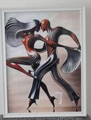 Ein Modern Tango Tanzendes Paar Kunstdruck auf Leinwand , Gerahmt in 22880