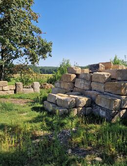 Historische Sandsteinblöcke aus Dresdner Stadtmauer - Wermsdorf