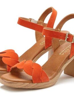 LASCANA Sandale, Sandalette, Sommerschuh Riemchensandalette aus weichem Leder mit Blockabsatz